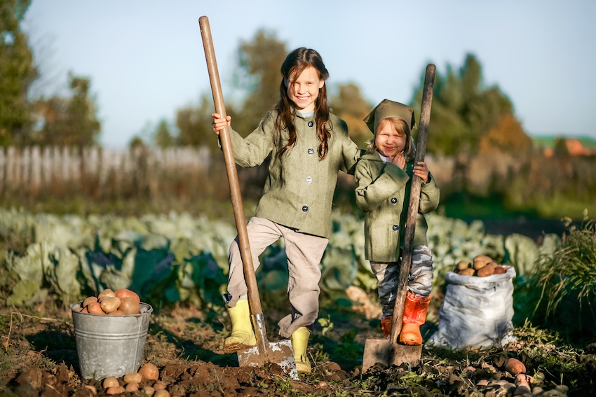 children farm farming harvest