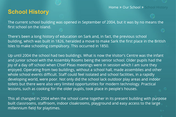 Sark School history