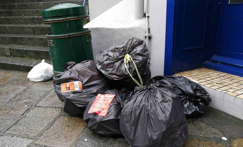 bin bags Monday stickers waste rubbish 
