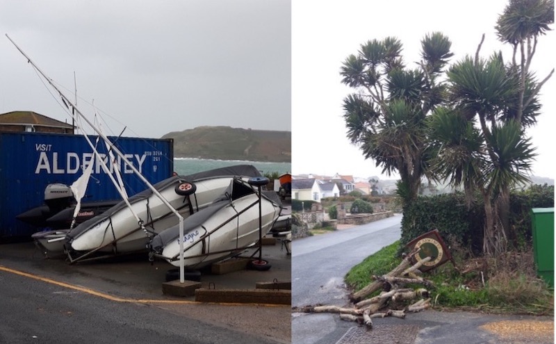 Alderney storm damage November 2019 