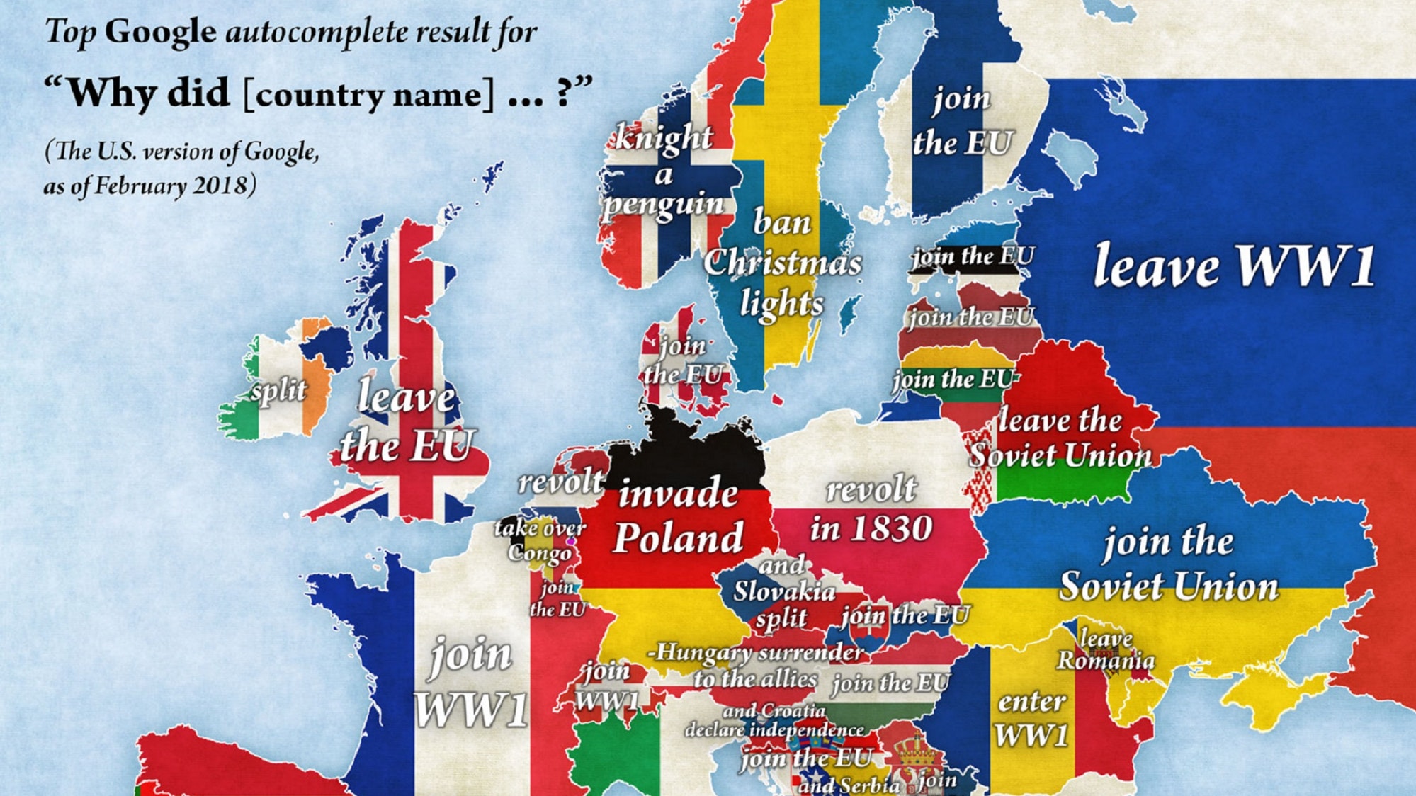 This Google Autocomplete Map Of Europe Is Fascinatingly Revealing ...