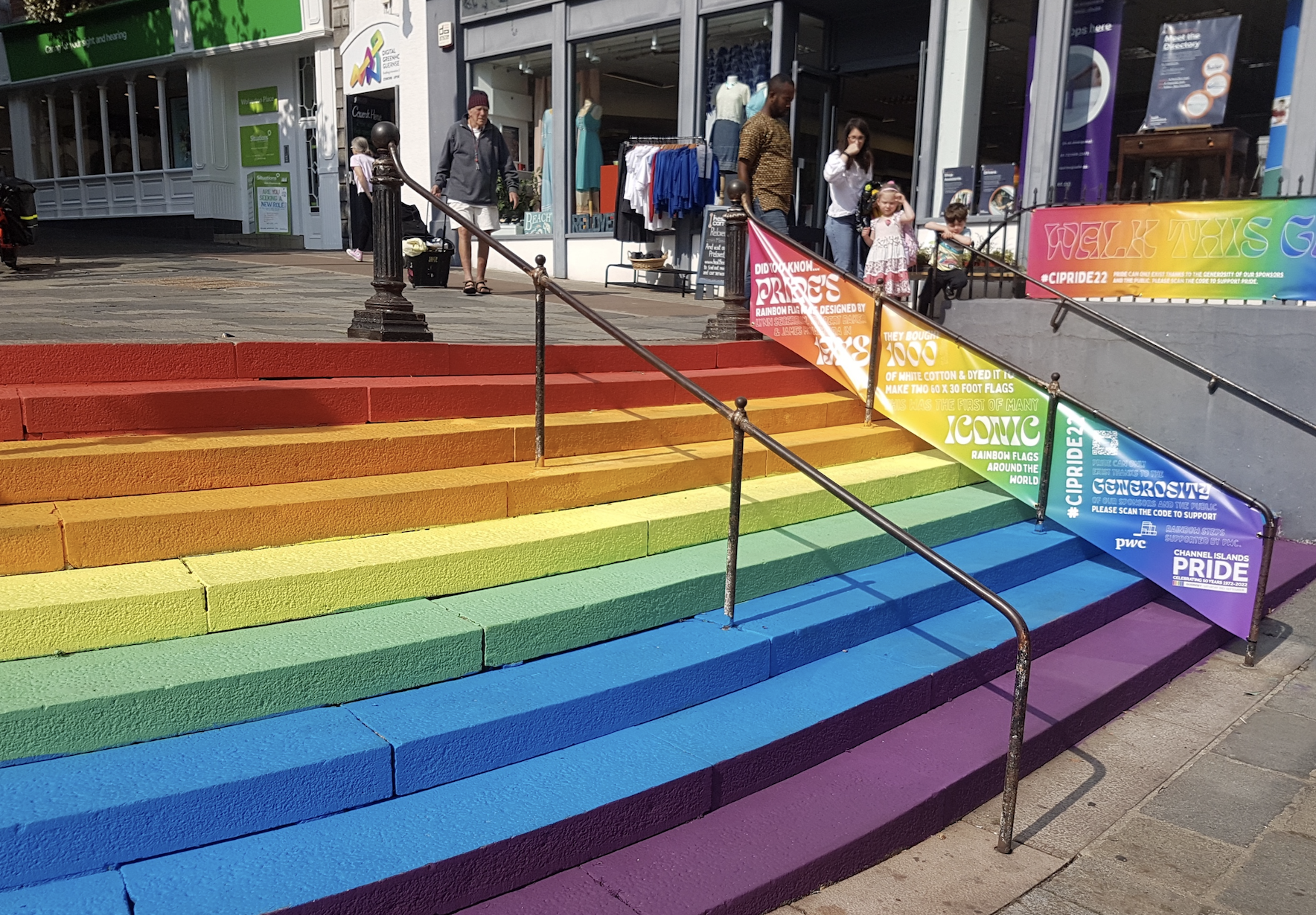 pride rainbow steps