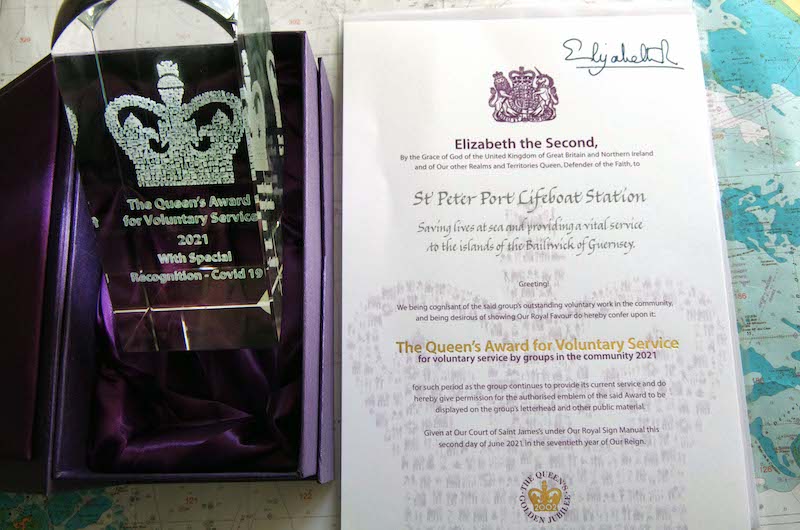 An_Award_and_Certificate_awarded_to_St_Peter_Ports_Lifeboat_Station_from_Her_Majesty__29-07-2021_Pic_by_Tony_Rive.jpg