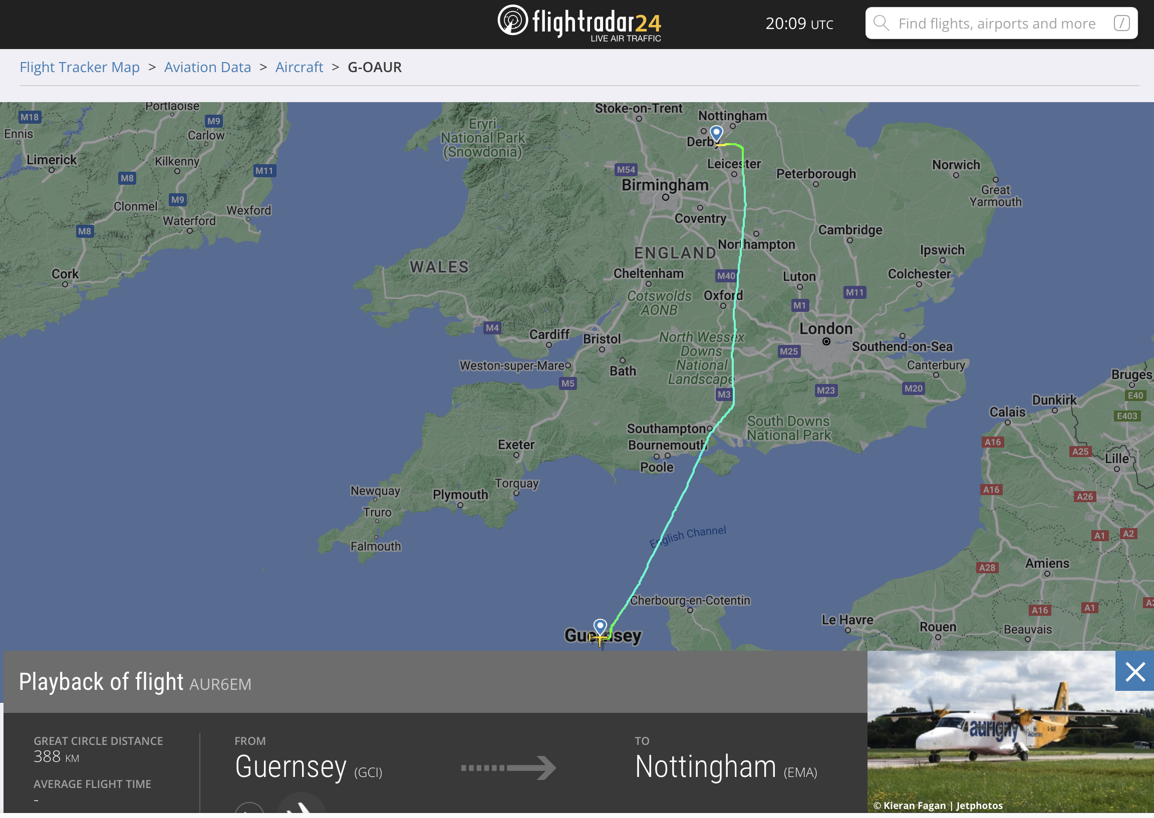 Aurigny dornier to nottingham