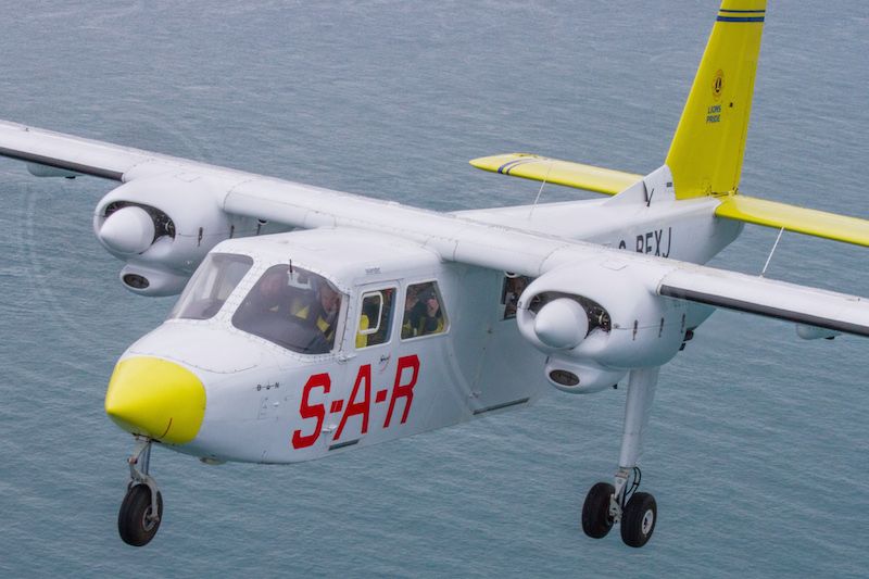 Reports that aircraft ditched at sea near Sark