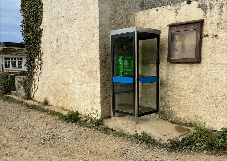 Phone box repurposed to save lives in Sark