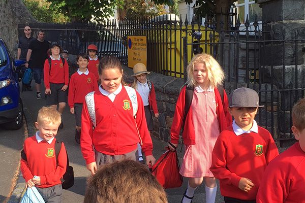 Local children join nation in 'Walk to School Week'