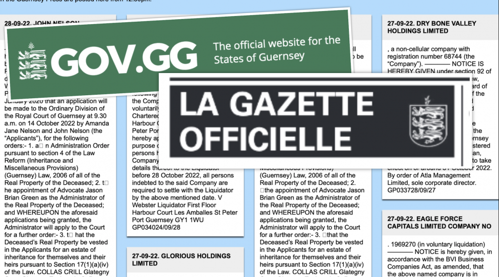 New Gazette plans for Guernsey's official notices