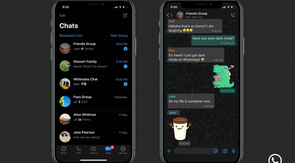 WhatsApp launches dark mode