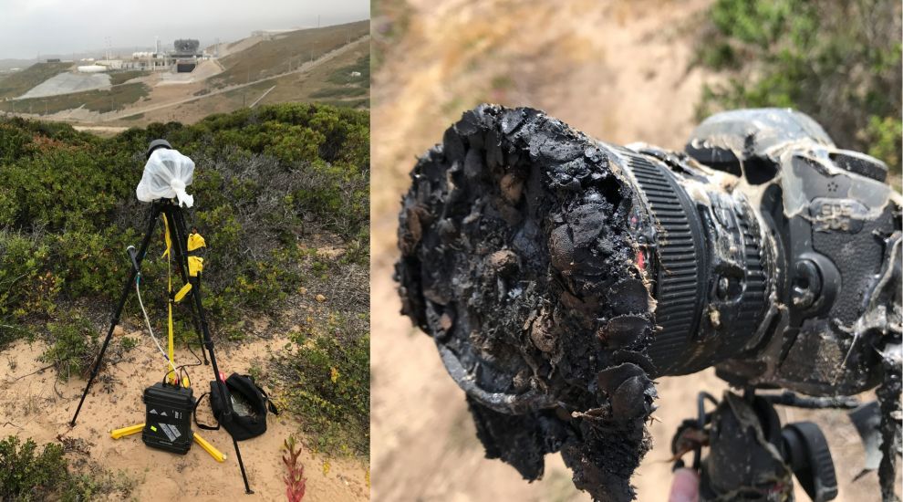 A camera captured its own dramatic end as flames from the SpaceX launch melted it