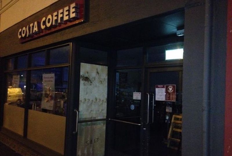 Damage caused to Costa Coffee Shop