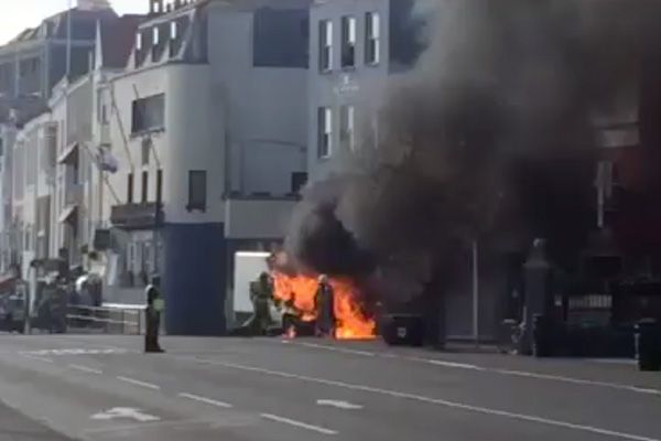 WATCH: Van goes up in flames