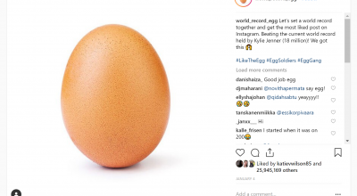 Egg photo becomes most liked Instagram post ever