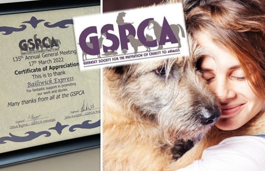 GSPCA thanks Bailiwick Express with award for 