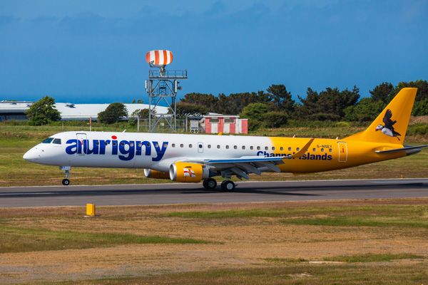 Aurigny Embraer Jet around Guernsey