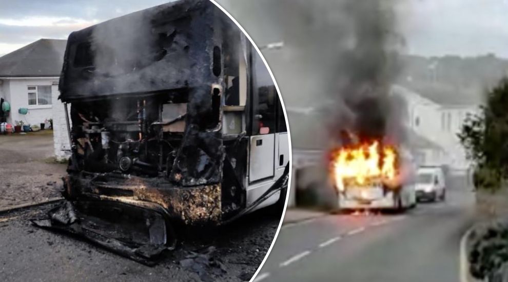 WATCH: Jersey bus catches fire