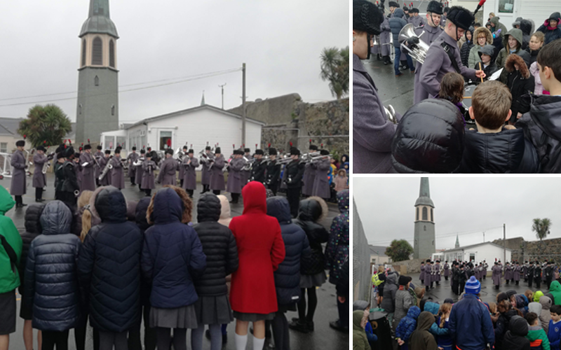 The Band and Bugles of The Rifles visit Notre Dame Primary School