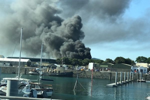 Recycling centre fire, with smoke seen for miles