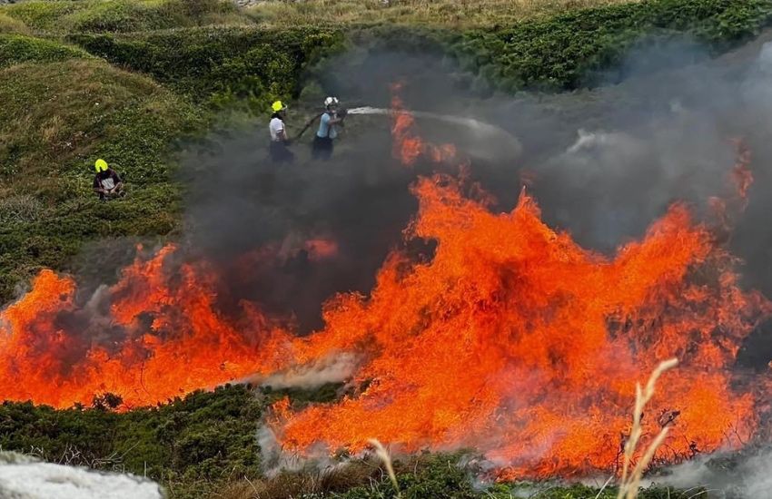 WATCH: Perfect storm for a wildfire in Alderney