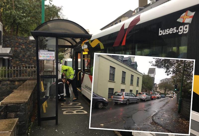 Bus rams shelter