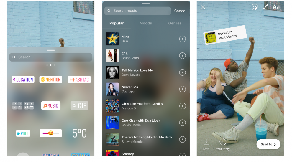 Instagram adds music to Stories