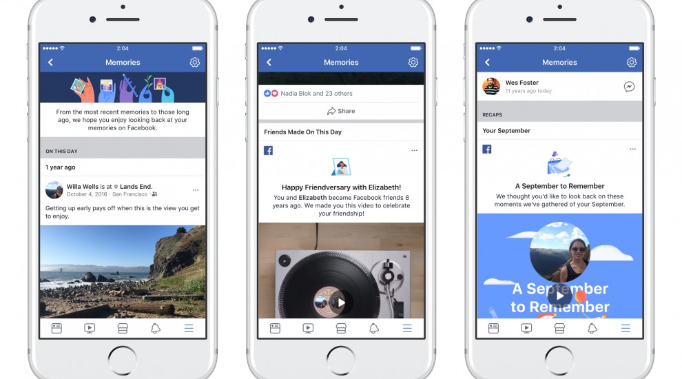 Facebook launches Memories page to show users their activity in years gone by