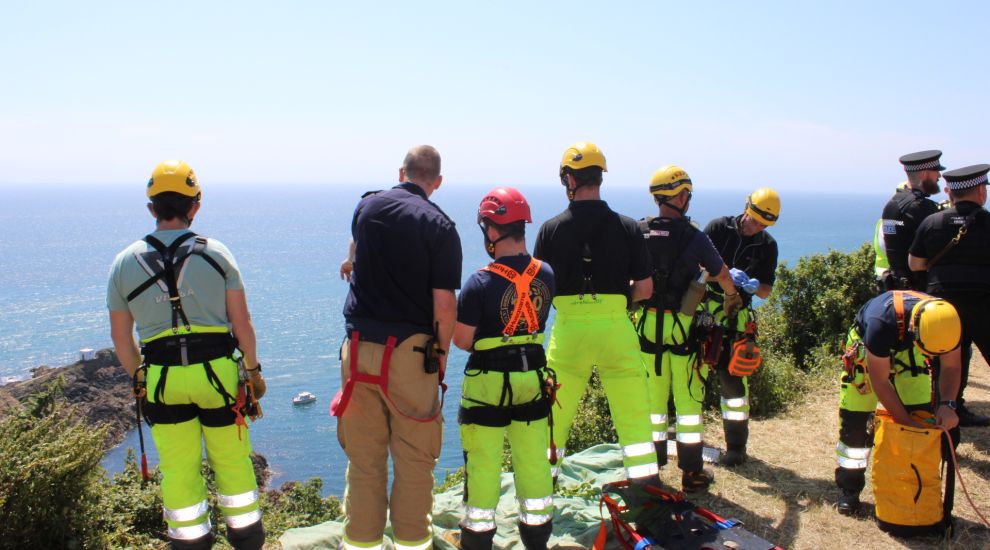 Car stuck on cliff face