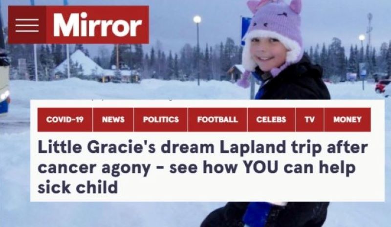 Gracie's wish makes national news