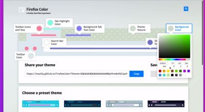 Firefox has a new colour change option to make browsing more personal
