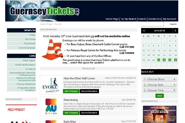 GuernseyTickets.gg unavailable from today