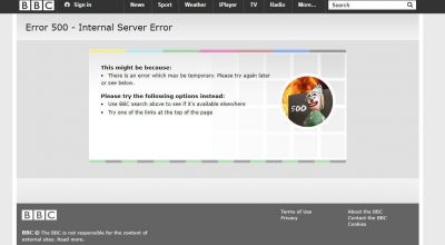 The BBC website went down for almost an hour and everyone felt a bit lost