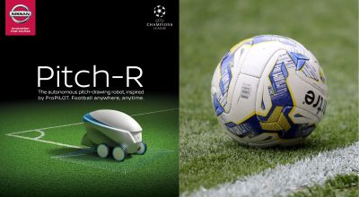 Nissan’s Pitch-R robot can draw an eco-friendly football pitch almost anywhere