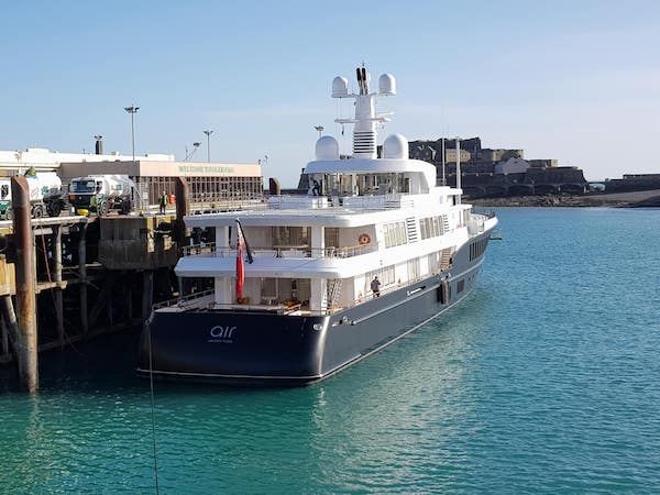 Another superyacht docks to fuel up