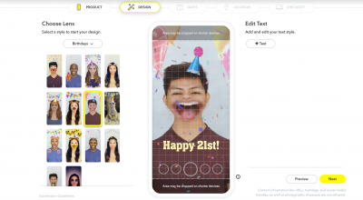 Snapchat introduces create your own Lens tool