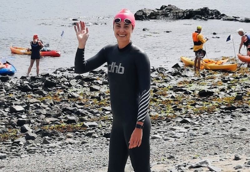 Marielle completes Paradise Island charity swim