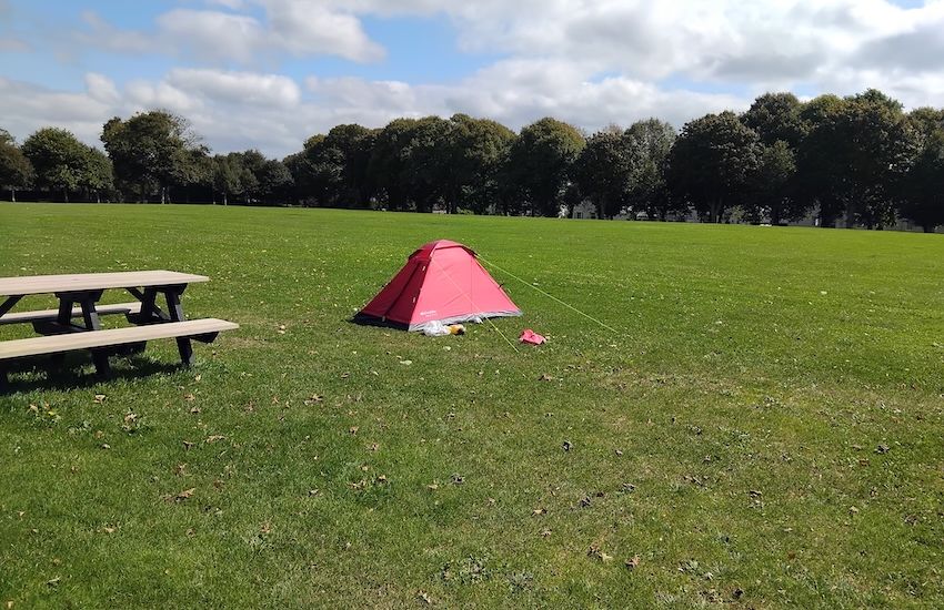 Empty tent removed