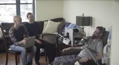 Watch the emotional moment MND campaigner gets his own voice back thanks to new technology